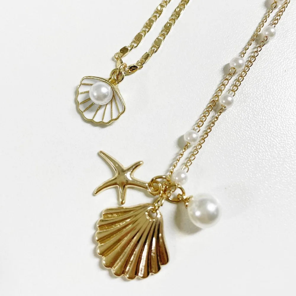 Sea Glass Golden Necklace