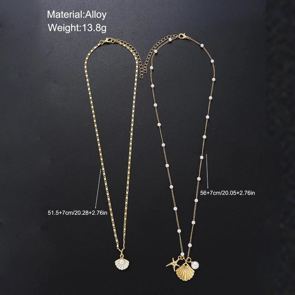 Sea Glass Golden Necklace